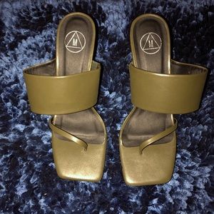 Olive sandal heels